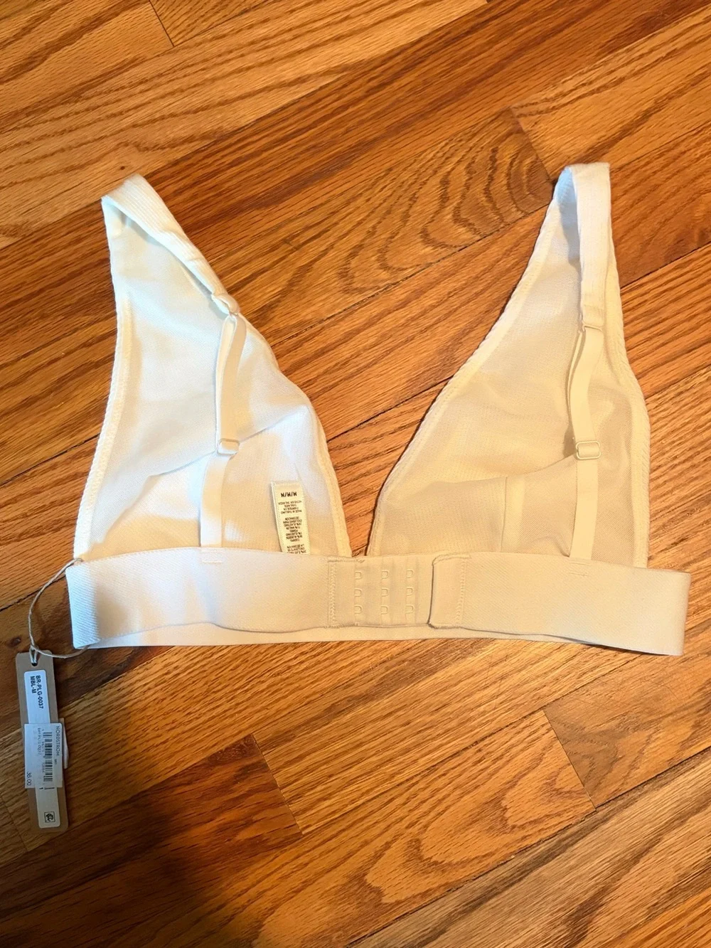 NWT SKIMS Cotton Rib Plunge Bralette - Bone - Picture 10 of 12